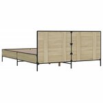 vidaXL Cadre de lit chêne sonoma 140x200 cm bois d'ingénierie et métal