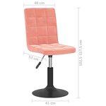 vidaXL Chaises pivotantes à manger lot de 6 rose velours