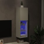 vidaXL Meuble TV avec lumières LED blanc 30 5x30x102 cm