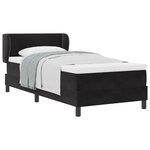 Lit à ressort avec matelas vidaXL Noir 90x200 cm en velours