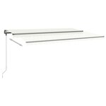 vidaXL Auvent manuel rétractable avec LED 500x300 cm Crème