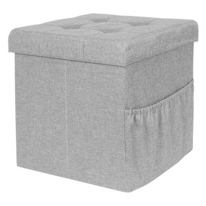 Pouf coffre de rangement avec range magazines