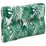 vidaXL Coussin de palette motif de feuilles 60x40x12 cm tissu