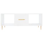 vidaXL Table basse Blanc brillant 102x50x40 cm Bois d'ingénierie