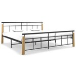 vidaXL Cadre de lit sans matelas métal bois de chêne massif 200x200 cm