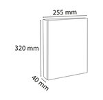 Classeur rembordé polypropylène 2 anneaux ronds de 25mm sur 3eme de couverture - gris - x 10 - exacompta