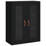 vidaXL Buffet haut Noir 69 5x34x180 cm Bois d'ingénierie