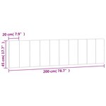 vidaXL Coussin de tête de lit noir 200 cm velours