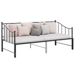 vidaXL Cadre de canapé-lit extensible sans matelas Noir Métal 90x200cm