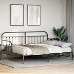 Cadre de lit daybed vidaXL avec lit gigogne Noir 90x190 cm en acier