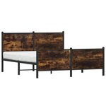 vidaXL Cadre de lit en métal sans matelas chêne fumé 160x200 cm
