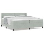 Lit coffre vidaXL avec matelas Gris clair 200x200 cm Velours