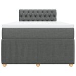 vidaXL Sommier à lattes de lit avec matelas Gris foncé 120x200cm Tissu