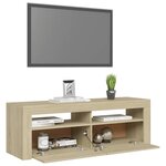 vidaXL Meuble TV avec lumières LED chêne sonoma 120x35x40 cm