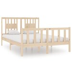 vidaXL Cadre de lit bois massif 135x190 cm double