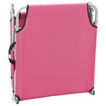 vidaXL Chaise longue pliable acier et tissu rose
