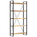 vidaXL Bibliothèque 5 niveaux 90x30x180 cm Bois solide de manguier