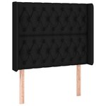 vidaXL Sommier à lattes de lit matelas et LED Noir 90x190 cm Tissu