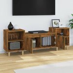 vidaXL Meuble TV Chêne fumé 160x35x55 cm Bois d'ingénierie