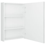 vidaXL Armoire de salle de bain à miroir LED Blanc brillant 50x13x70cm