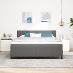 vidaXL Lit à Sommier avec Matelas & Lumière LED Gris Clair Super King en Tissu en Velours Côtelé