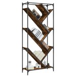 vidaXL Bibliothèque chêne fumé 79x30x180 cm bois d'ingénierie et métal