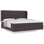 Lit à ressorts vidaXL avec matelas marron foncé 200x200 cm en tissu