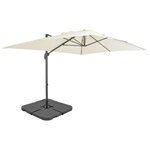 vidaXL Parasol avec base portable Sable
