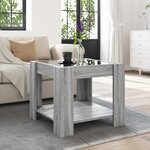 vidaXL Table basse avec LED sonoma gris 53x53x45 cm bois d'ingénierie