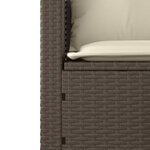 vidaXL Salon de jardin avec coussins 3 Pièces marron résine tressée