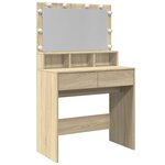 vidaXL Coiffeuse avec LED chêne sonoma 80x41x134 5 cm