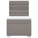 vidaXL Sommier à lattes de lit avec matelas Taupe 100x200 cm Tissu