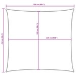 vidaXL Voile de parasol Tissu Oxford carré 2 5x2 5 m Crème