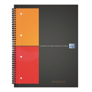 Cahier International Filingbook, A4+, couverture en polypropylène, double spirale, 200 pages, quadrillé, orange, compatible SCRIBZEE® (bloc 100 feuilles)