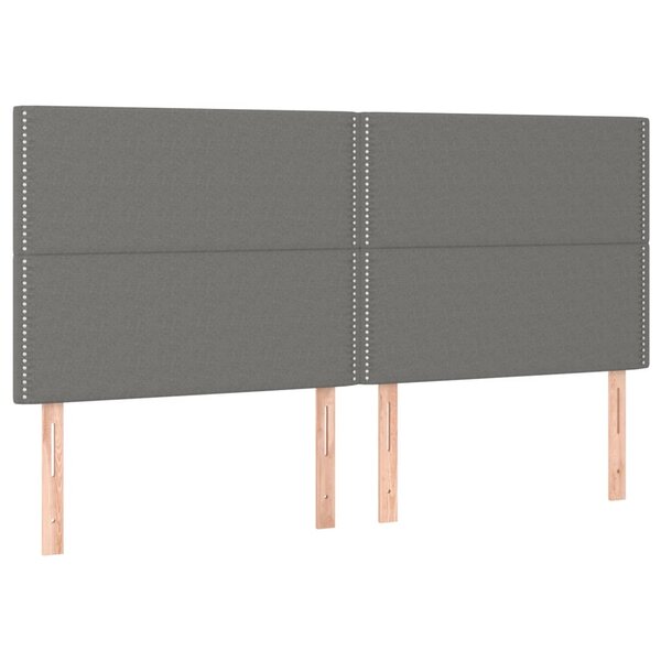 vidaXL Têtes de lit 4 Pièces Gris clair 90x5x78/88 cm Tissu