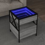 vidaXL Table basse avec LED Infinity sonoma gris 40x40x51 cm