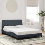 vidaXL Cadre de lit sans matelas gris foncé 140x200 cm velours