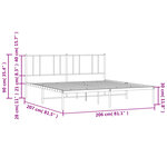vidaXL Cadre de lit métal sans matelas avec tête de lit noir 200x200cm