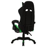 vidaXL Fauteuil de jeux vidéo avec LED RVB Vert et noir Similicuir