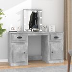 vidaXL Coiffeuse avec LED gris béton 130x50x132 5 cm