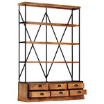 vidaXL Bibliothèque à 4 étagères avec 6 tiroirs 122x36x181 cm Manguier