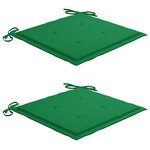 vidaXL Chaises à manger d'extérieur lot de 2 et coussins Acacia massif