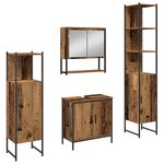 vidaXL Ensemble de meubles de salle de bain 4 pièces - Bois vieilli - Bois reconstitué