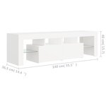 vidaXL Meuble TV avec lumières LED Blanc 140x36 5x40 cm