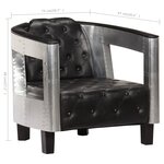 vidaXL Fauteuil en style d'aviation noir cuir véritable