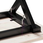 vidaXL Table basse cadre en X 80x50x40 cm bois de pin massif et fonte