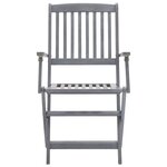vidaXL Chaises pliables d'extérieur lot de 6 et coussins Bois d'acacia