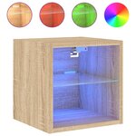 vidaXL Meubles TV muraux lumières LED 2 Pièces chêne sonoma 30x28 5x30 cm