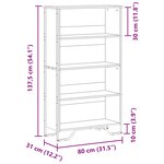 vidaXL Bibliothèque noir 80x31x137 5 cm bois d'ingénierie