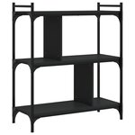 vidaXL Bibliothèque à 3 niveaux noir 76x32x88 cm bois d'ingénierie
